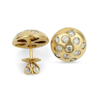 18 Karat Golden Dot Stud Earrings