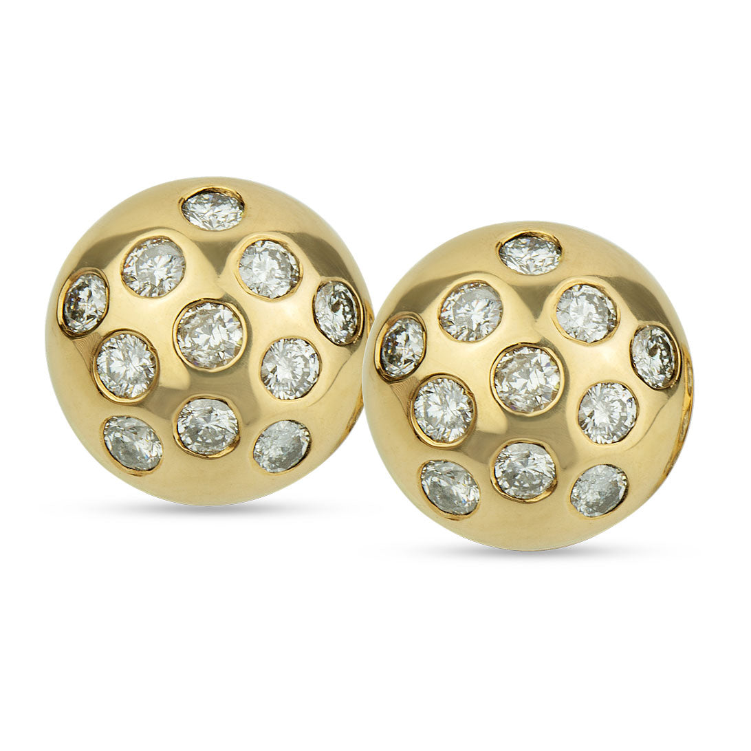 18 Karat Golden Dot Stud Earrings